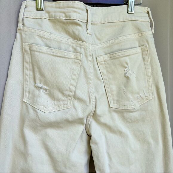 Free Assembly super high-rise straight jeans 🔥 distressed🔥 raw hem 🔥 size 2 - Picture 4 of 8